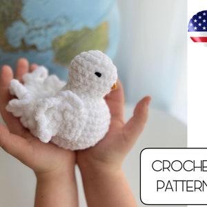 Patron colombe de la paix au crochet, patron pdf amigurumi au crochet