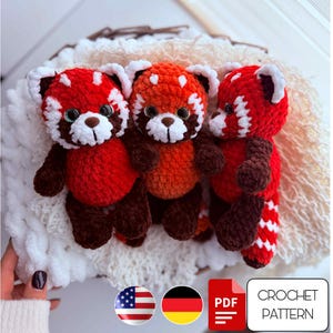 Red Panda Amigurumi Crochet Pattern – Low Sew Plush Panda PFD Pattern