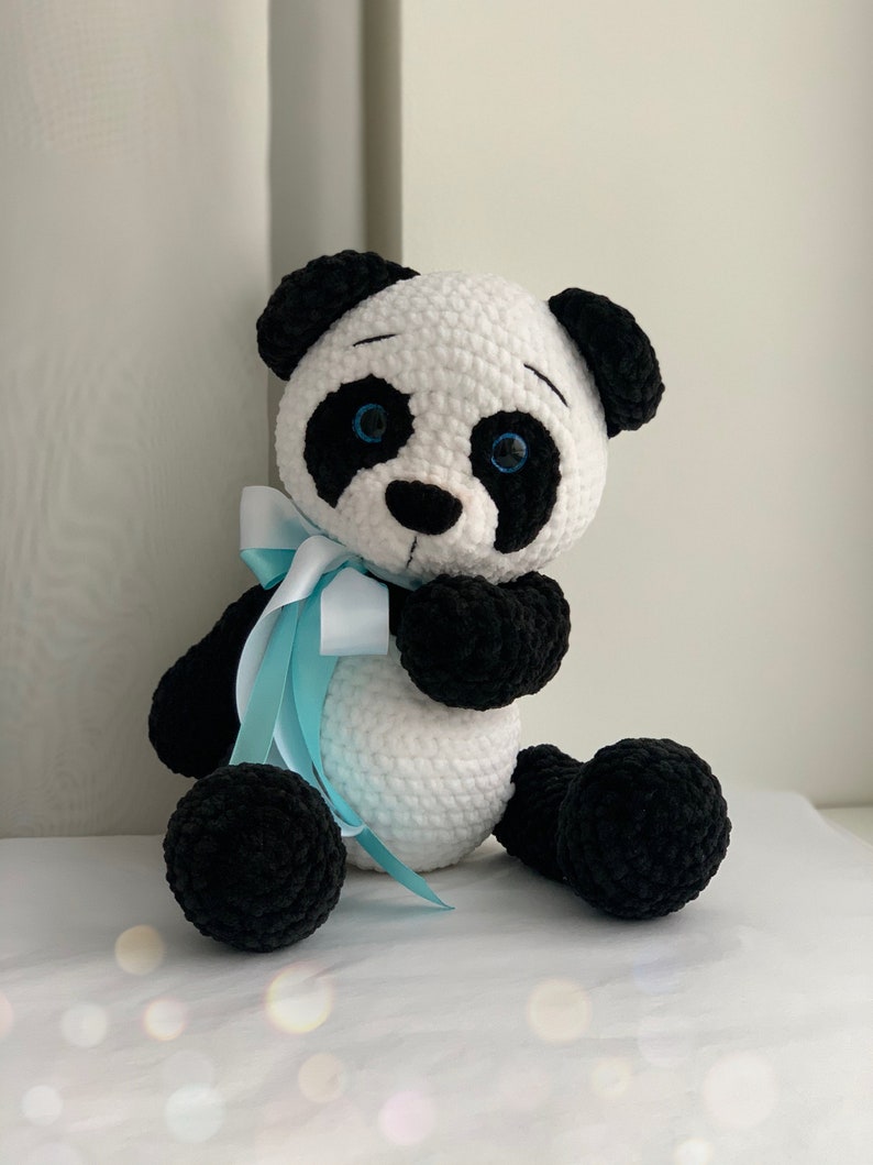 Crochet panda bear toy amigurumi pattern, easy crochet toy pdf pattern, crochet animals image 6