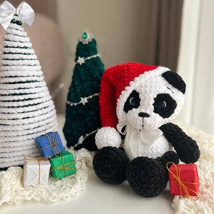 Crochet baby panda christmas toy pattern Amigurumi panda bear Crochet animals image 7