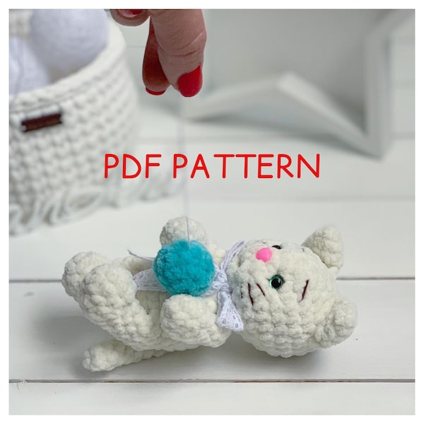 Little Kitten PATTERN, crochet cat toy