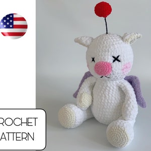Crochet Big Moogle toy from Final Fantasy pattern
