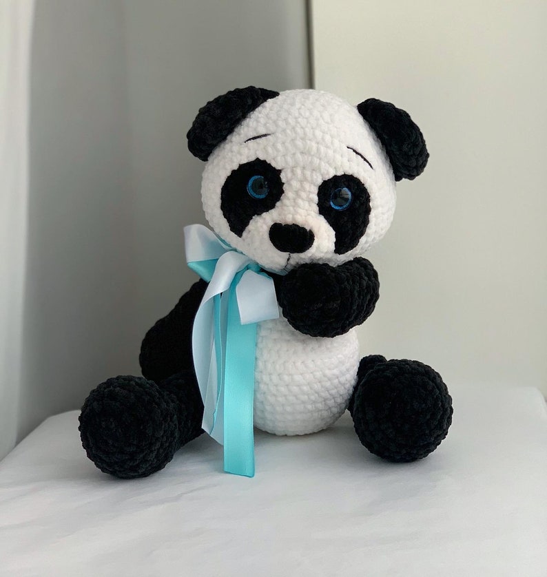 Crochet panda bear toy amigurumi pattern, easy crochet toy pdf pattern, crochet animals image 5