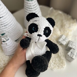 Crochet baby panda christmas toy pattern Amigurumi panda bear Crochet animals image 3