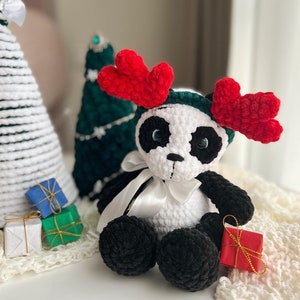 Crochet baby panda christmas toy pattern Amigurumi panda bear Crochet animals image 2