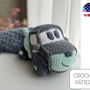 Crochet truck pyjama case toy - Pajamas holder crochet pattern - Crochet car