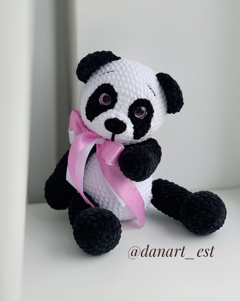 Crochet panda bear toy amigurumi pattern, easy crochet toy pdf pattern, crochet animals image 10