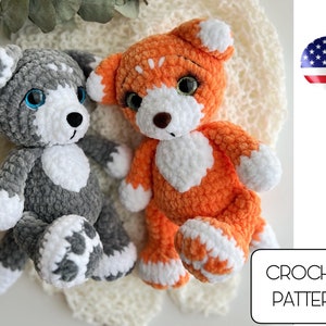 Schema volpe e lupo all'uncinetto - Volpe Amigurumi - Lupo Amigurumi - Animali all'uncinetto