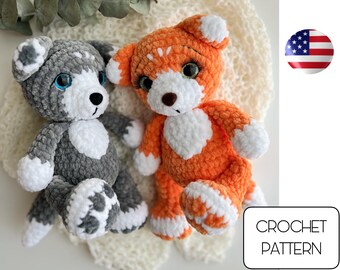 Crochet fox and wolf pattern - Amigurumi fox - Amigurumi wolf - Crochet animals