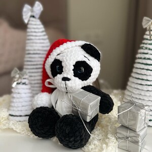 Crochet baby panda christmas toy pattern Amigurumi panda bear Crochet animals image 5