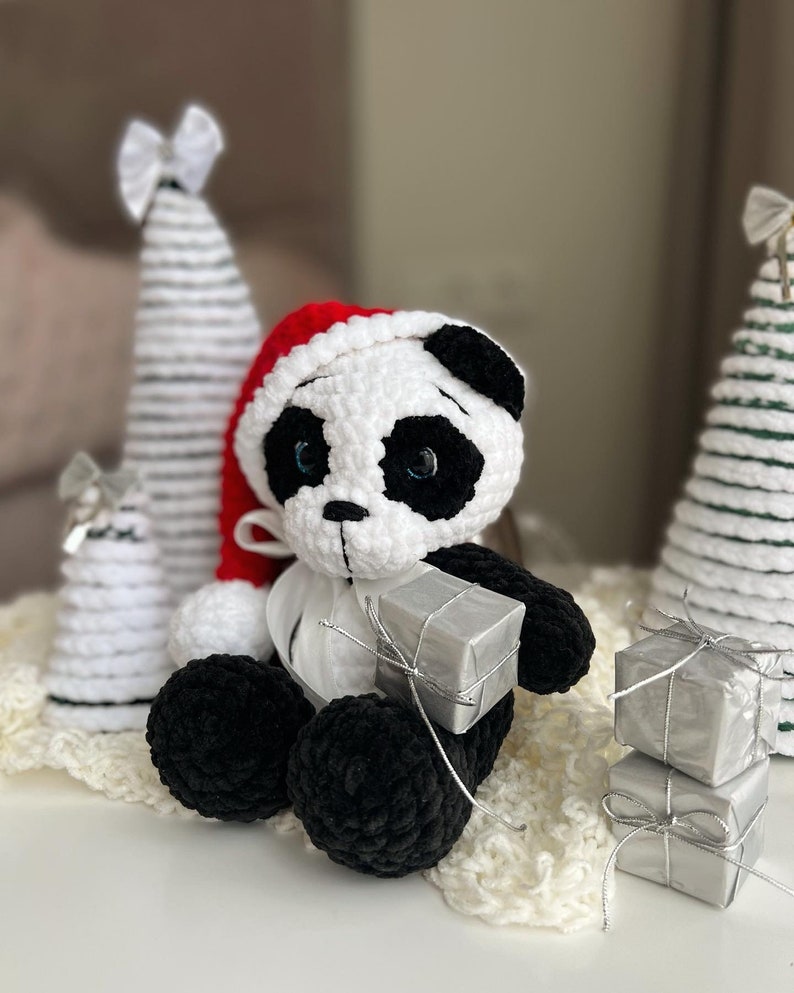 Crochet baby panda christmas toy pattern Amigurumi panda bear Crochet animals image 5