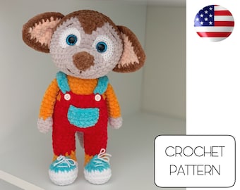 Crochet Rocky dog amigurumi pattern, puppy dog pdf pattern