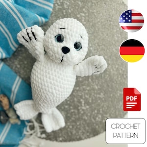 Seal amigurumi crochet pattern - plush seal PDF pattern - crochet stuffed animals