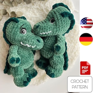 Crocodile Amigurumi Crochet Pattern: Alligator PDF (US & German)