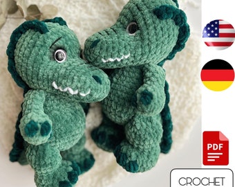 Crocodile Amigurumi Crochet Pattern: Alligator PDF (US & German)