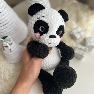 Crochet baby panda christmas toy pattern Amigurumi panda bear Crochet animals image 4