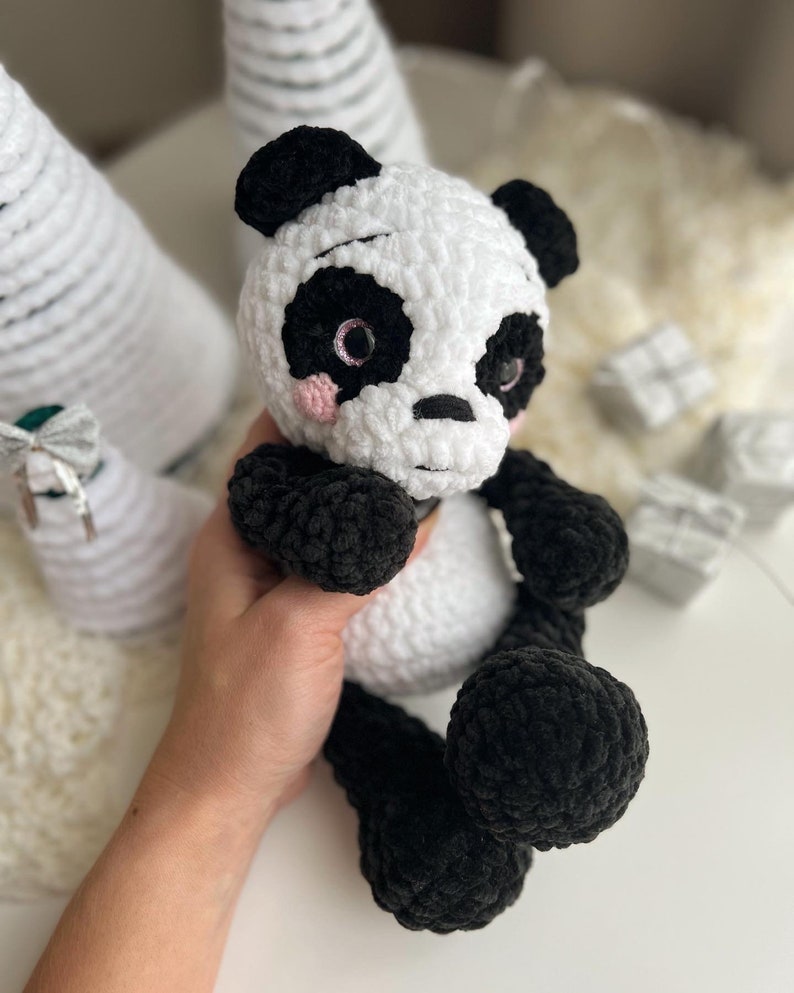 Crochet baby panda christmas toy pattern Amigurumi panda bear Crochet animals image 4
