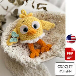 Chick Amigurumi Crochet pattern - Crochet chicken pdf pattern - Crochet bird