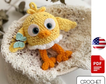 Chick Amigurumi Crochet pattern - Crochet chicken pdf pattern - Crochet bird