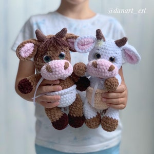 Crochet Baby Cow and Baby Bull 2in1 PDF Pattern, crochet calf toy, crochet ox, crochet animals image 9