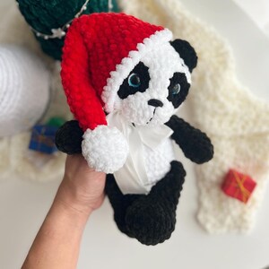 Crochet baby panda christmas toy pattern Amigurumi panda bear Crochet animals image 8
