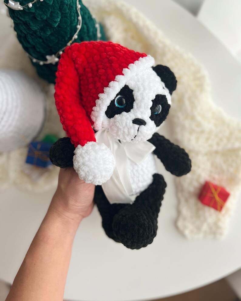 Crochet baby panda christmas toy pattern Amigurumi panda bear Crochet animals image 8