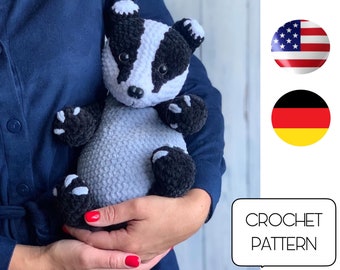 Crochet Baby Badger toy Pattern