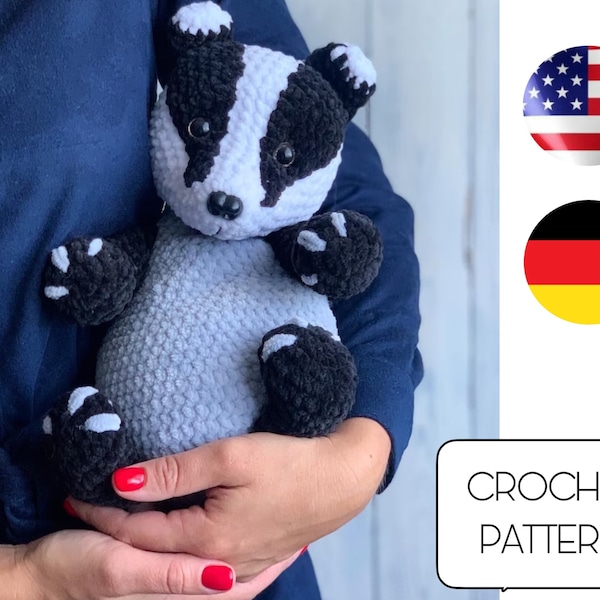 Crochet Baby Badger toy Pattern