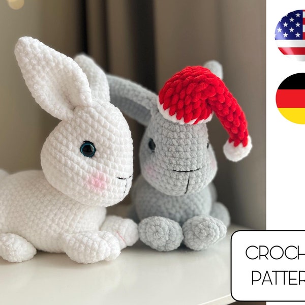Crochet rabbit toy pattern - Amigurumi rabbit - Crochet bunny toy pattern - Stuffed animals