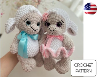 Crochet Lamb 2in1 pattern - Amigurumi Sheep Toy pattern PDF tutorial - Crochet Farm Animals