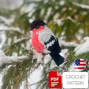 NO SEW Realistic Bird Amigurumi Crochet Pattern - Crochet eastern towhee pattern - Amigurumi bullfinch PDF pattern - crochet pyrrhula