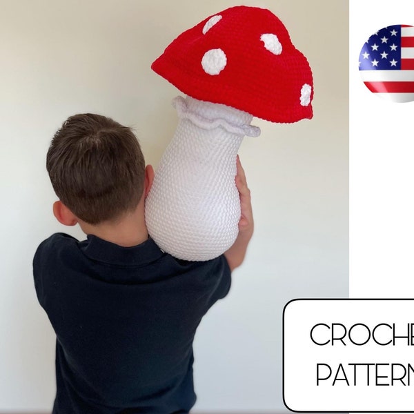 Crochet Big Mushroom Amanita muscaria pattern - Crochet Fly Agaric pdf pattern - Amigurumi plush mushroom