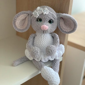 Crochet Lady Mouse toy pattern Crochet animals Plush mouse amigurumi pdf pattern image 5
