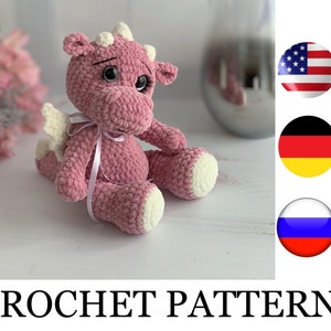 Crochet Dragon amigurumi pattern PDF tutorial - Easy plush toy pattern - Crochet animal pattern