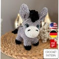 Donkey Amigurumi Crochet Pattern \u2013 Low Sew Plush Donkey PFD Pattern - crochet farm animals product logo