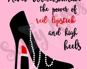 Lipstick, Pearls, Heels SVG Silhouette Circut
