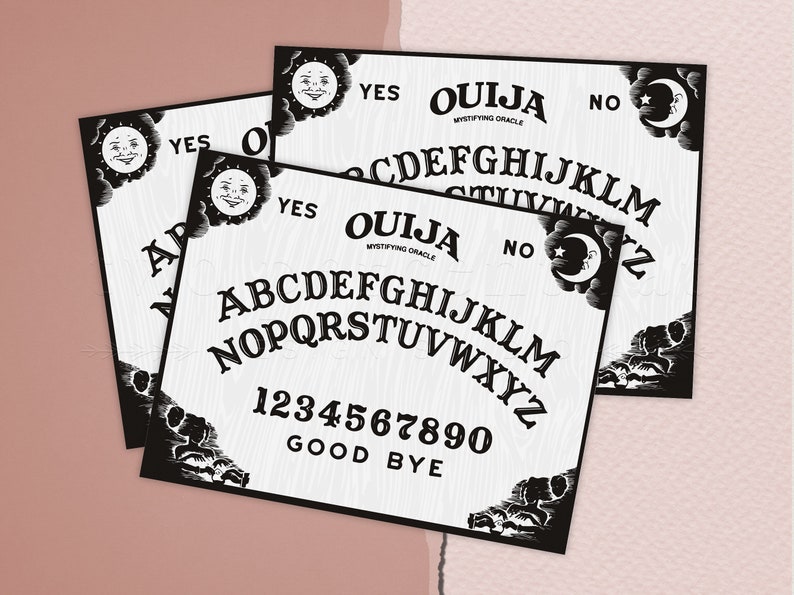 Printable Ouija Board With Planchette Included Printable Etsy