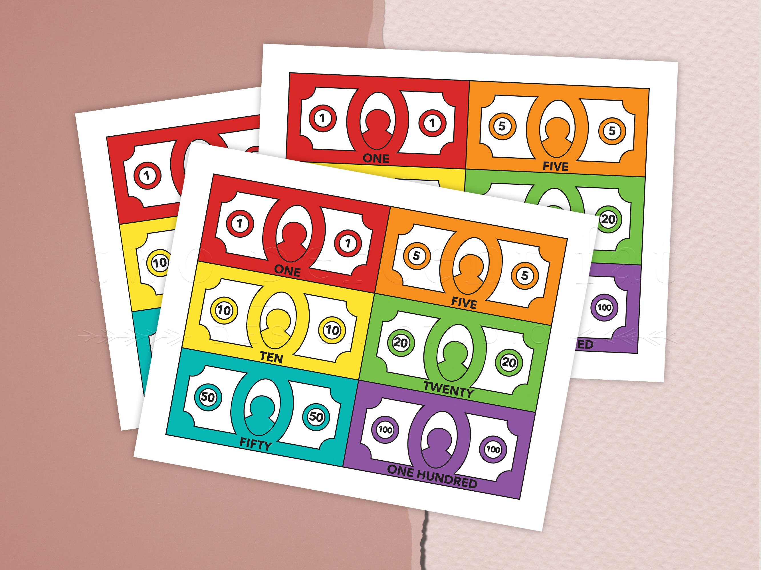 Printable Play Money for Board Game, Board Game Pieces Template, Board ...