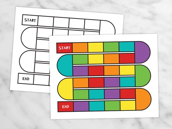 Printable Board Game Board Game Template Blank Board Game - Etsy