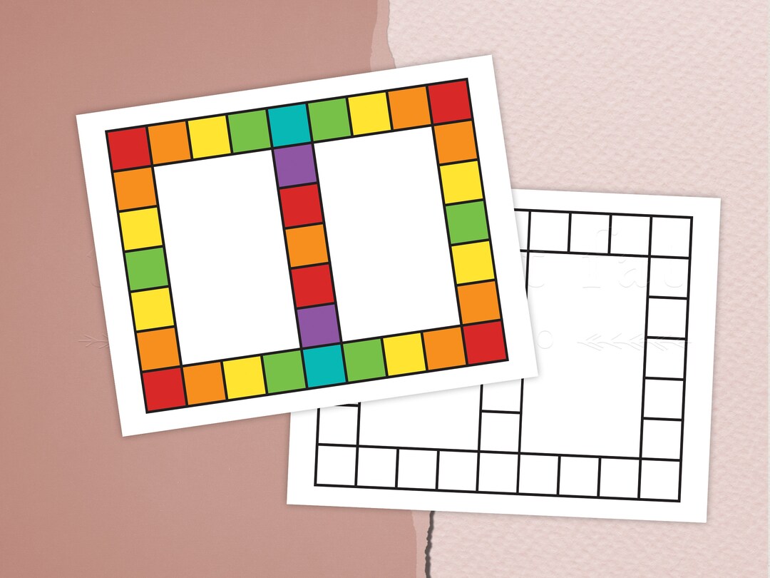 Printable Board Game, Board Game Template, Blank Board Game, Full Color, Black & White - Etsy
