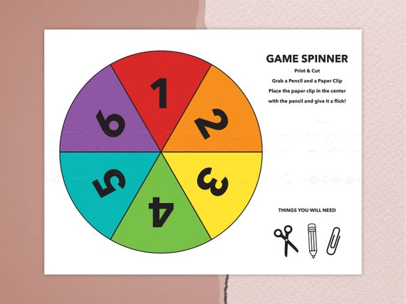 Printable Game Spinner Board Game Pieces Template Board Game | Etsy