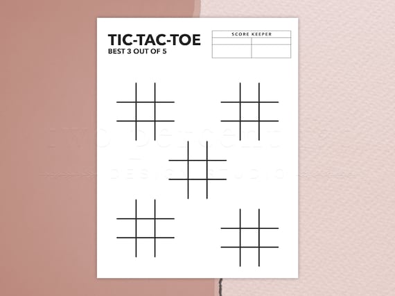 Tic Tac Toe Printable Board Game Board Game Template Blank 