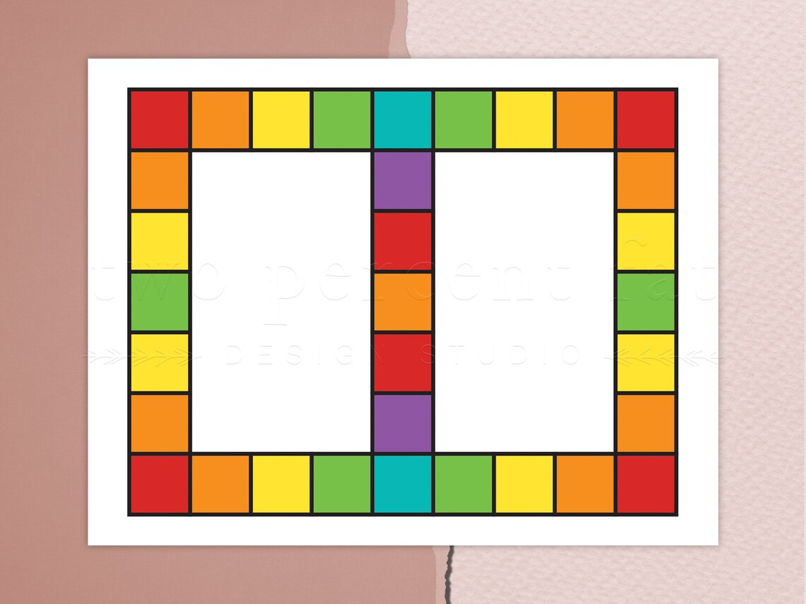 Printable Board Game, Board Game Template, Blank Board Game, Full Color, Black & White - Etsy