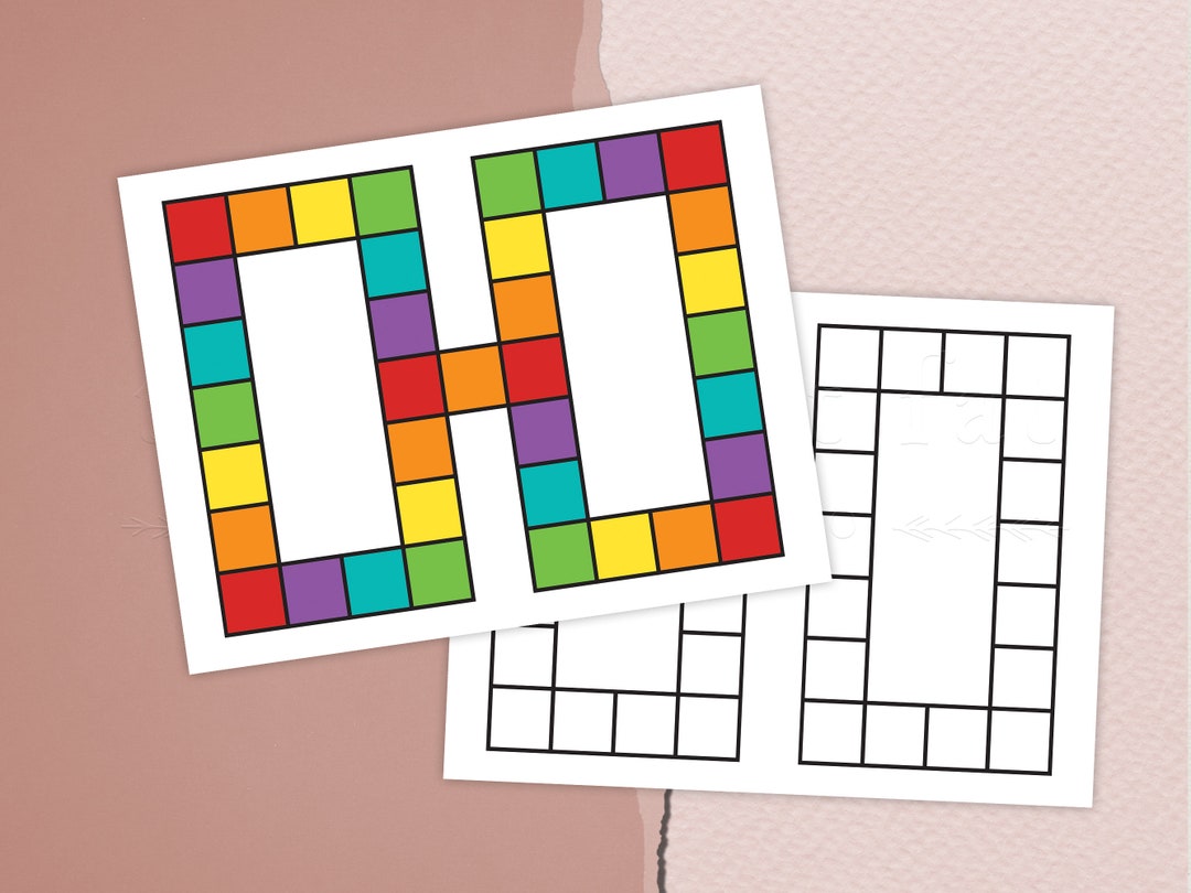 Printable Board Game, Board Game Template, Blank Board Game, Full Color ...