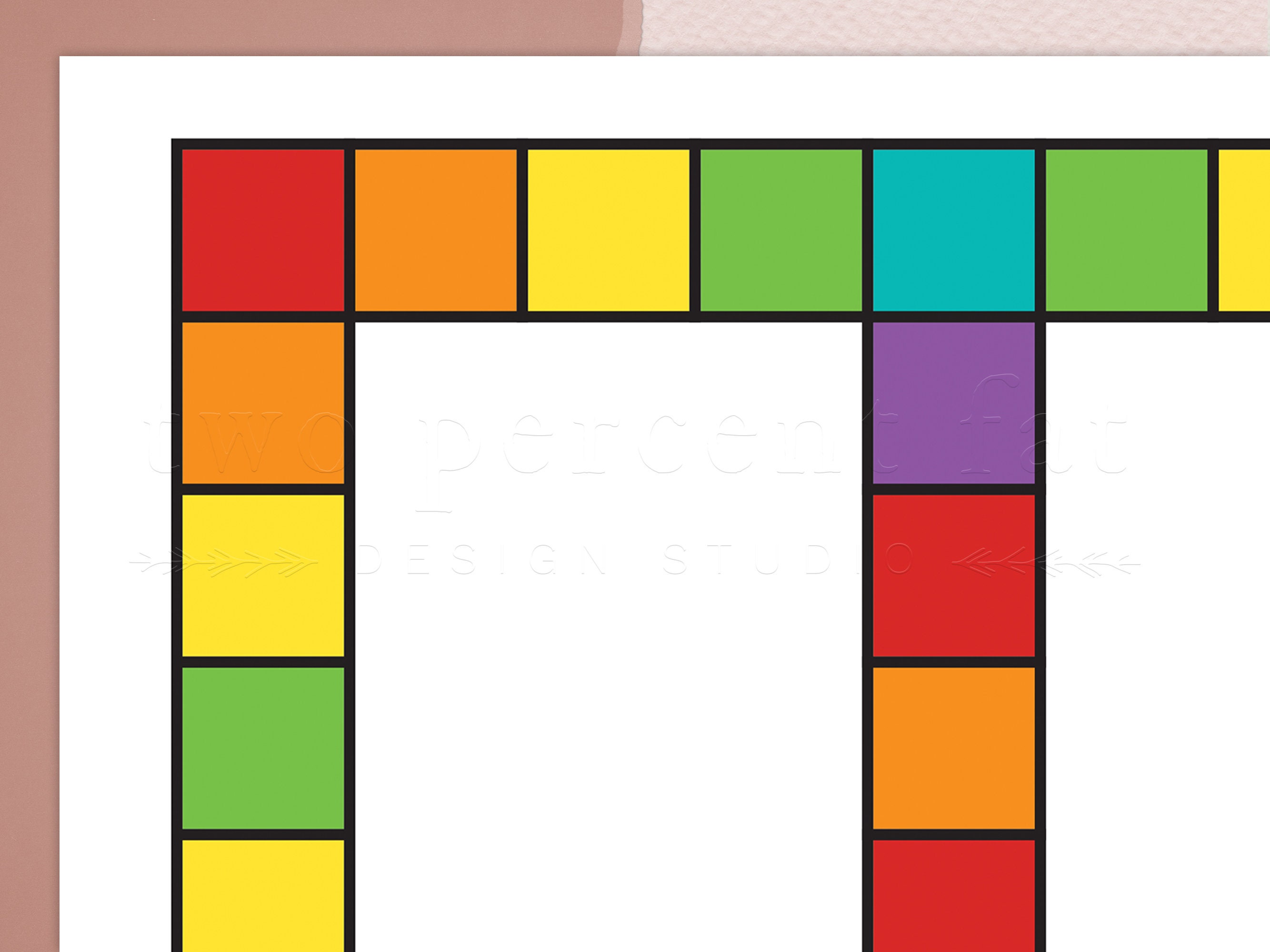 Printable Board Game, Board Game Template, Blank Board Game, Full Color ...
