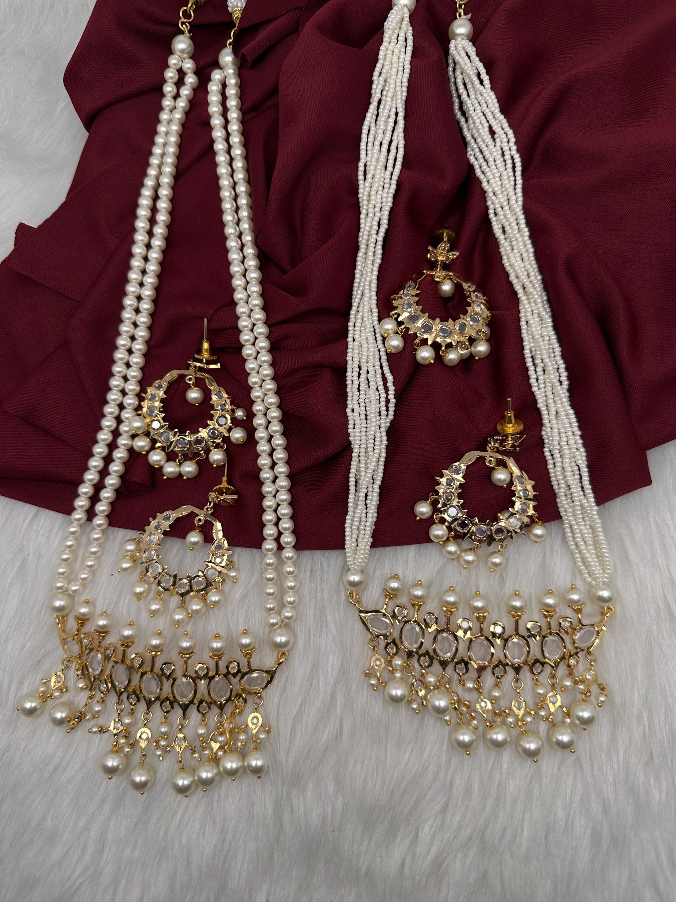 Tirmani Hyderabadi Jadau Pearls Polki Necklace Punjabi Pakistani