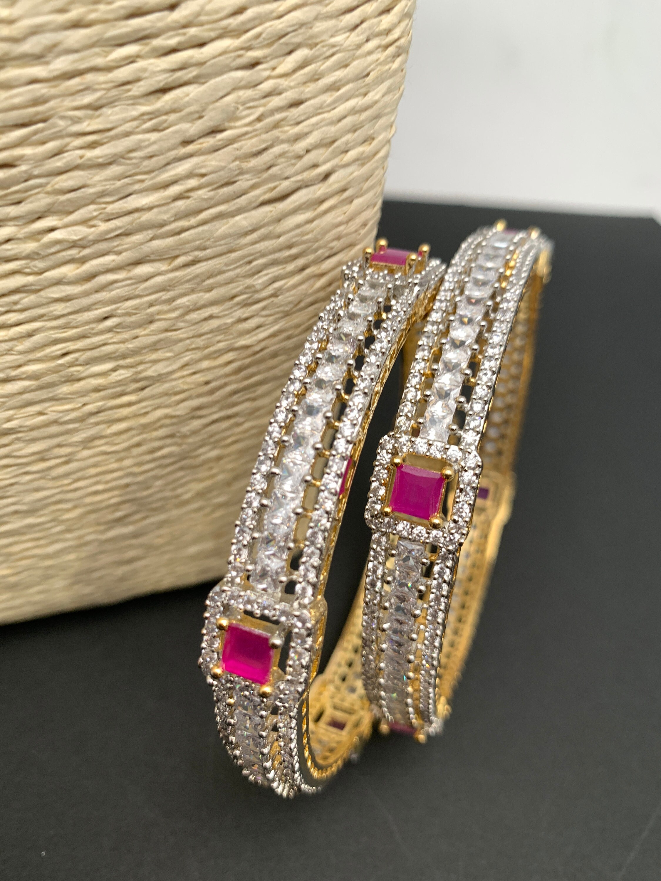Ruby diamond bangles discount
