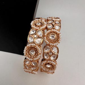 Kundan Pearls Openable Bangles ,Indian Bangles, Pakistani Jewelry, Bracelets/Kada