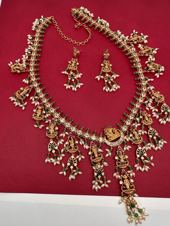Guttapusalu Dashavatar Matte Long Necklace Temple Jewelry Etsy