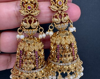 Jhumka Earrings, Kemp Jhumka Earrings, Jhumkis, Indian Earrings